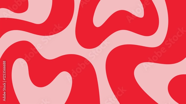 Obraz red and pink abstract background with organic shapes, colorful vector illustration, design for banner,poster,card,prints,wallpaper,Valentine`s day