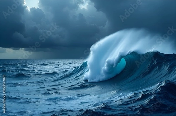 Fototapeta Stormy waves close up