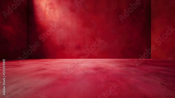 Obraz Dramatic dark red textured floor with moody lighting
