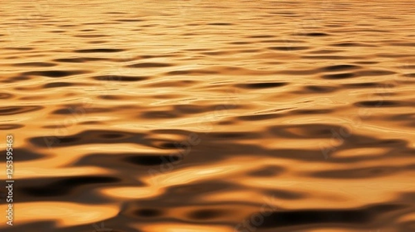 Obraz Abstract golden water surface with wavy patterns creating a mesmerizing visual texture