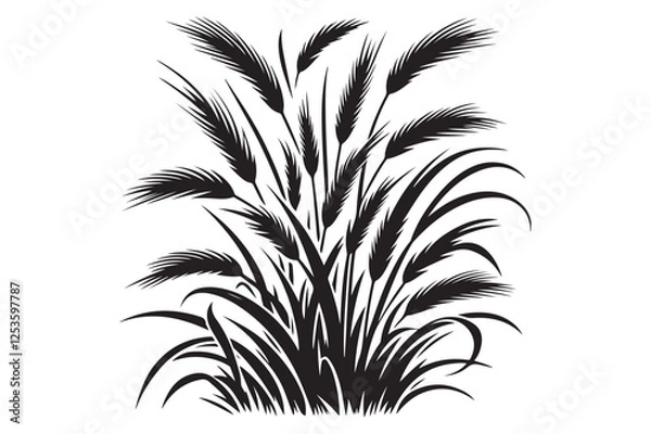 Fototapeta Grass silhouette vector