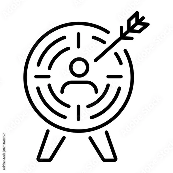 Fototapeta A line style icon of target board 