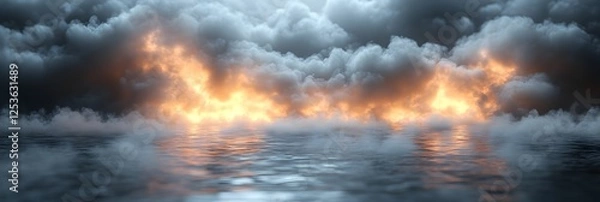 Fototapeta A blurred, airy white glow blending seamlessly into cool gray.