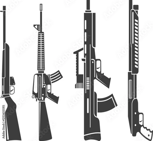 Fototapeta Semi-Automatic Rifle Vector Design