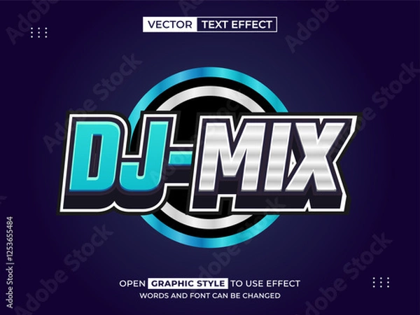 Obraz dj remix editable text, font effect, 3d text for title
