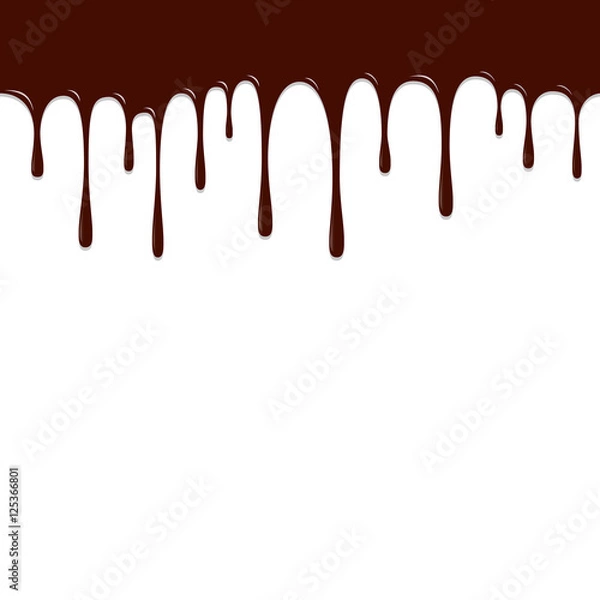 Obraz Chocolate dropping, Chocolate background vector illustration