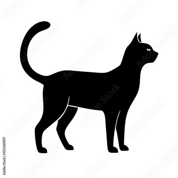 Fototapeta  A peaceful, curled-up cat icon representing relaxation and comfort. Perfect for pet shops, bedding brands, and wellness applications.