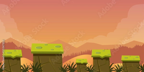 Obraz Mobile App Game Assets Background Classic Platformer