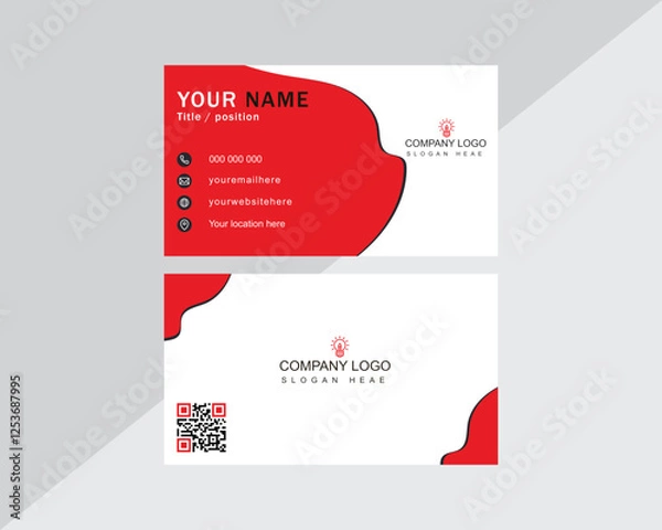 Fototapeta Business card design template, Clean professional business card template, visiting card, business card template.