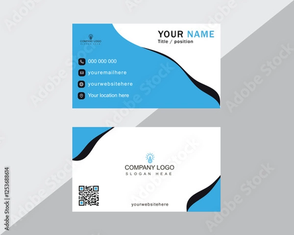 Fototapeta Business card design template, Clean professional business card template, visiting card, business card template.