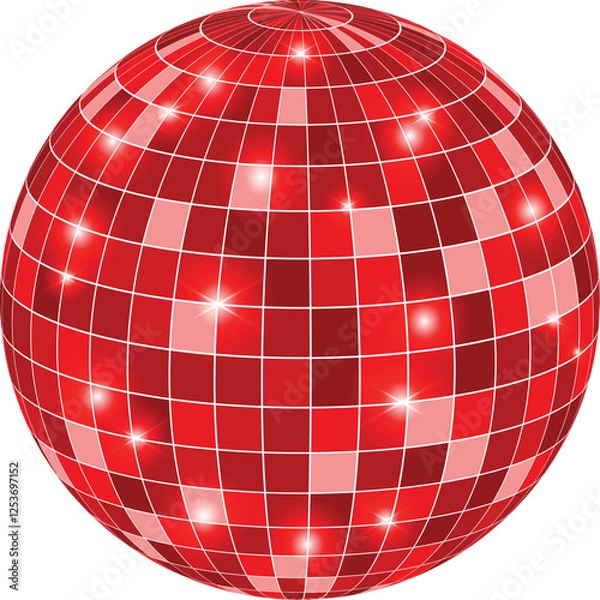 Obraz red disco ball on transporent background