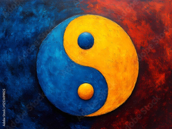 Fototapeta Abstract ying and yang symbol of harmony and balance