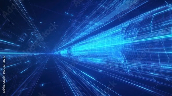 Fototapeta Digital Tunnel: A Journey Through Cyberspace
