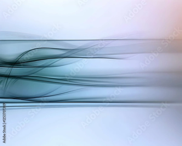 Fototapeta Abstract lines flowing horizontally in a serene setting, evoking movement and calmness. Suitable for backgrounds, design, and creative purposes