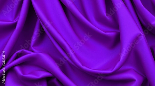 Obraz Deep Violet abstract background. Silk satin velvet fabric. Elegant luxury rich. Curtain drapery fold line wave flow. Romance Valentine Birthday Christmas