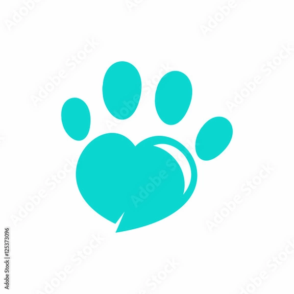 Obraz Paws Love - Vector Logo Icon