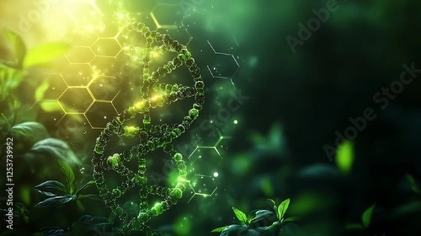 Fototapeta Nature and Genetics: DNA Strand of Leaves