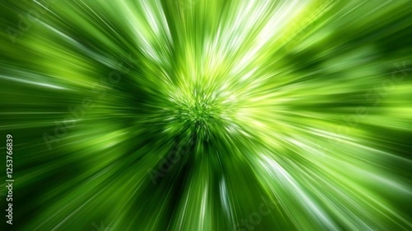 Obraz Abstract Green Background with Rays and Light Motion
