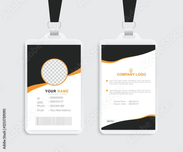 Fototapeta Modern Identity Card With Gradient Blue Navy Abstract Liquid