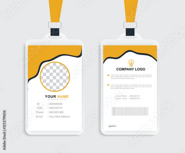 Fototapeta Modern Identity Card With Gradient Blue Navy Abstract Liquid