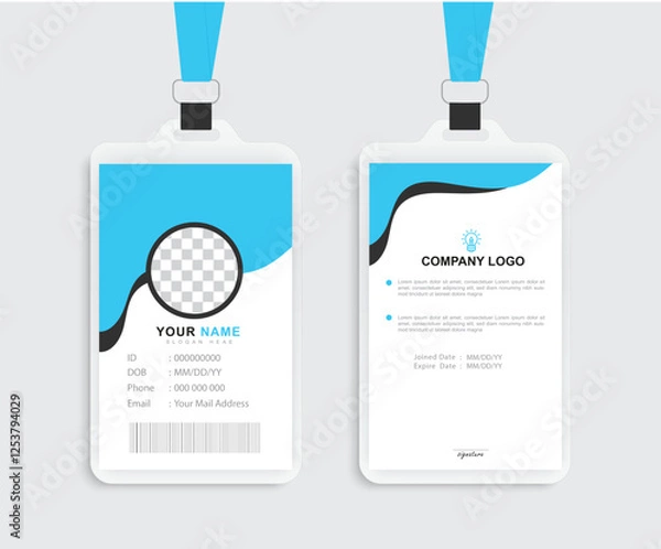 Fototapeta Modern Identity Card With Gradient Blue Navy Abstract Liquid