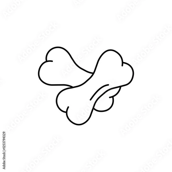 Fototapeta Dog bone icon Vector logo set flat