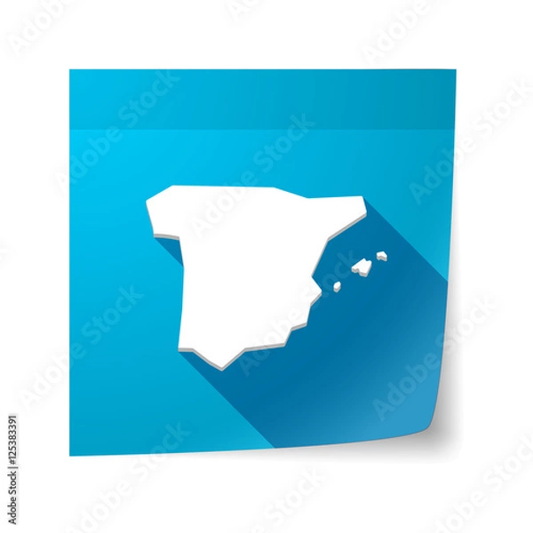 Fototapeta Isolated sticky note with  the map of  Spain