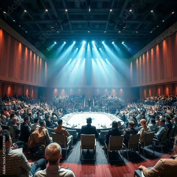 Obraz Conference, meeting, lecture, education, conference, general meeting, gathering, people, company, business, office, auditorium, meeting room, buyer, ppt, discussion, free talk,