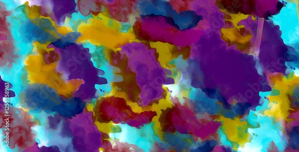 Fototapeta abstract colorful cloudy majestic artistic watercolor color flow cloud style background