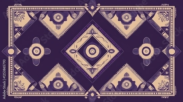 Fototapeta Purple geometric textile pattern