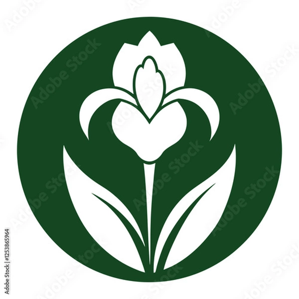 Fototapeta Iris flower logo vector illustration.