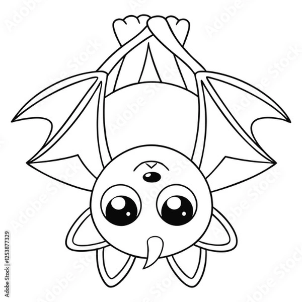 Fototapeta bat hanging upside down coloring pages Vector illustration for coloring books 