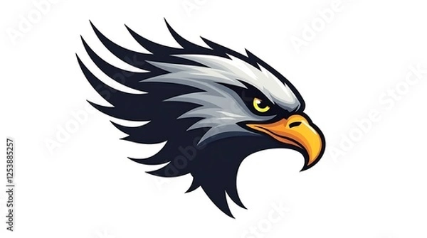 Fototapeta eagle head isolated on white