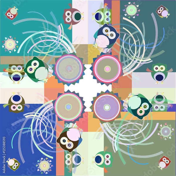 Obraz owl holiday pattern for kids
