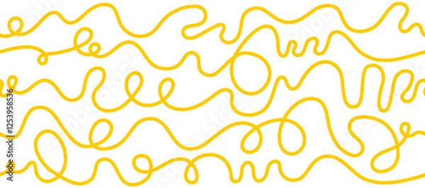 Fototapeta Pasta, spaghetti, macaroni line seamless pattern