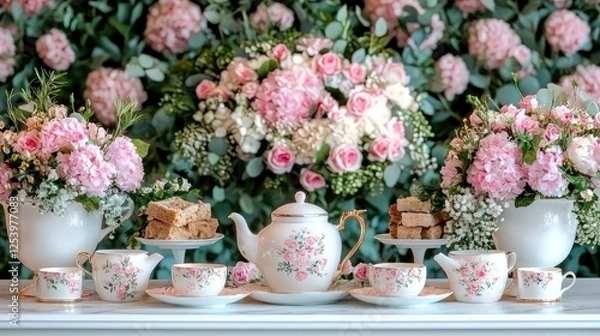 Obraz Floral Tea Party Setting