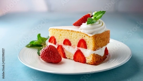 Obraz cheesecake with strawberry slices