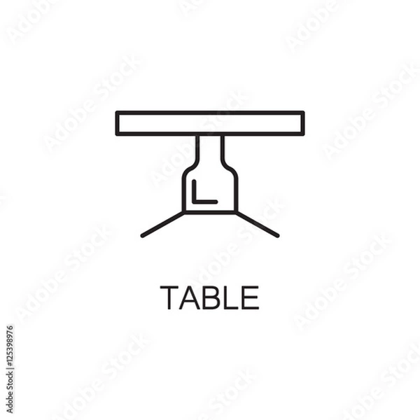 Fototapeta Table line icon.