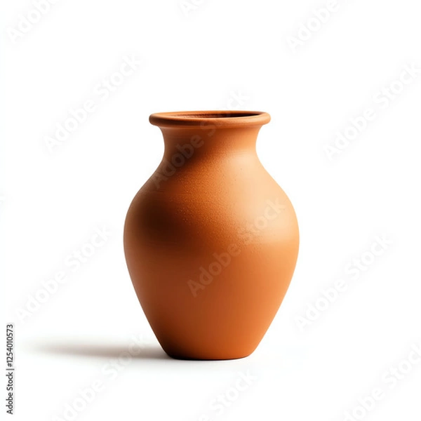 Fototapeta An elegant terracotta vase, showcasing traditional craftsmanship. Its smooth surface and classic shape make it a perfect decorative piece for homes or cultural settings.