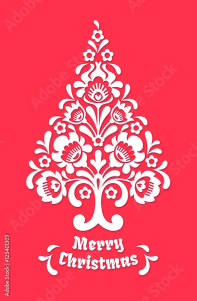 Fototapeta Polish folk christmas tree cutout