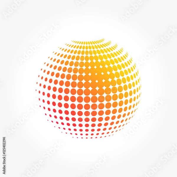 Obraz Creative abstract, vibrant and colorful icon Sphere Globe