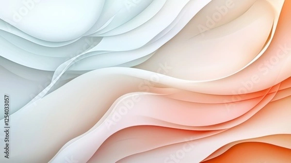 Fototapeta Abstract minimalist background with soft flowing gradients, dreamy pastel colors 