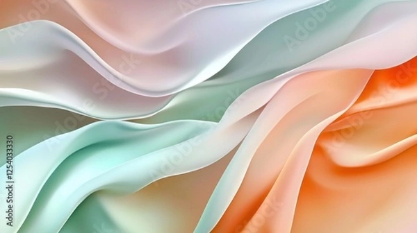 Fototapeta Abstract minimalist background with soft flowing gradients, dreamy pastel colors , modern aesthetic, elegant 