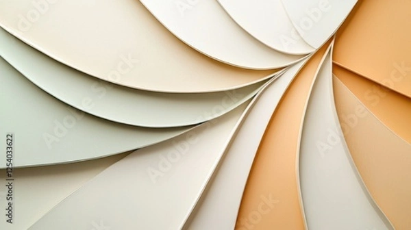 Fototapeta abstract with geometric shapes, soft shadows, muted earthy tones, perfect symmetry, clean and modern aesthetic