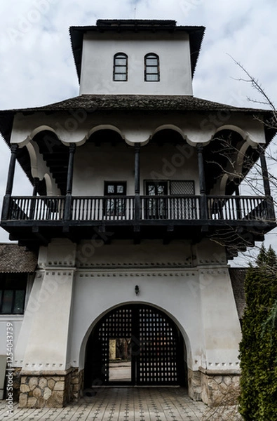 Fototapeta The Bellu Mansion Museum, one of the most beautiful in Wallachia, built in the old Romanian architectural style. Urlati, Prahova, Romania.
