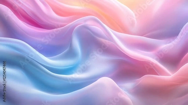 Fototapeta Soft flowing cloth with gradient pastel colors illustration