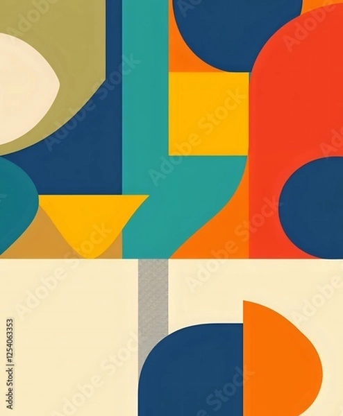 Obraz Vibrant Geometric Abstract Art - Bold Colors & Modern Design