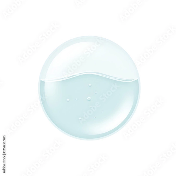 Fototapeta Subtle Underwater Bubble Rising in Clear Ocean Water