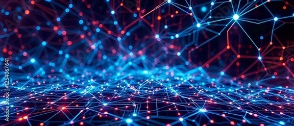 Fototapeta Abstract Futuristic Neural Networks Artwork