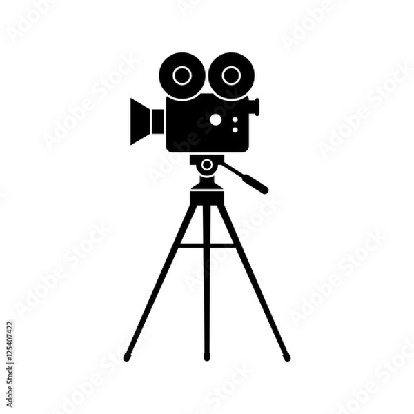 Fototapeta Movie camera vector icon